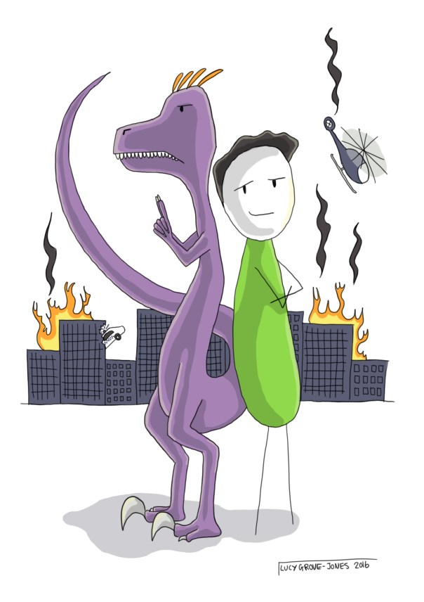 Marty raptor buddy cop pose